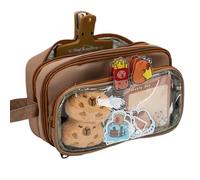 Joucien Cute cartoon student pencil case detachable pencil stationery storage bag - detachable pain pack coffee color (without any accessories)