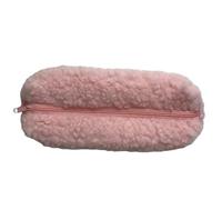 Joucien Korean style plush simple personalized pencil case student creative stationery pencil storage bag - lambskin pink, Lamb's wool pink, One size fits all