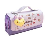 Joucien Male And Female Student Pencil Case, Pencil Case, Cute Stationery, Pencil Storage Bag-Purple candy donuts