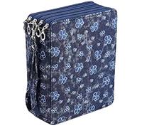 Joucien Male And Female Students' Stationery, Pencil Carrying Bags, Art Colored Pens, Sketching Pens, Storage Bags-Denim small flower-120 color hole