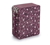 Joucien Oxford Cloth Art Handbag, Colored Pen, Pencil, Art Storage Bag For Male And Female Students-Purple Five Stars-168 holes