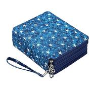 Joucien School Stationery Pencil Carrying Bag Art Color Pen Sketch Pen Storage Bag, Blue Five Star, 168 holes