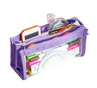 Joucien Simple and personalized student stationery pencil case for men's and women's office supplies, pencil case - smoked purple six layer pencil case