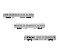 Jouef HJ4174 SNCF, 3-unit pack short DEV Inox coaches (A8myfi 1st cl., A3B5myfi 1st/2nd cl., B5smyfi bar), ep. IIIa, Coach rolling stock