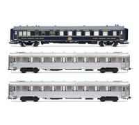 JOUEF HJ4213 SNCF, 3-unit pack Sud Express, set 1/2, CIWL restaurant coach + 2 x DEV Inox short, ep. III/IV, Railway Diesel Locomotive, for ages A14+