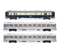 JOUEF HJ4214 SNCF, 3-unit pack Sud Express, set 2/2, CIWL salon coach + 2 x DEV Inox short, ep. III/IV, Railway Rolling Stock Wagons, for ages A14+