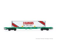 Jouef HJ6277 SNCF 4-axle Container Wagon S70 Loaded With Swap Gauge 1:87 Scale