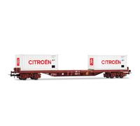 Jouef HJ6310 SNCF 4-axle Stake Wagon Rs Type With 2 X 20 Gauge 1:87 Scale