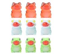 Jouet de grenouille de stress, 9pcs 5,5 x 6,5 x 8 cm compresseur de plastique souple doux mignon adorable vibrant de soulagement de contrainte de pression pour enfants