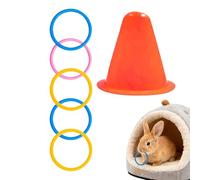 Jouets Lapin 8 x 8 cm Anneaux Empilables pour Petits Animaux | Jouets Interactifs Éducatifs Chatons Furets Hamsters Oiseaux Chinchillas Écureuils | Jeu Puzzle Coloré pour Cage Maison Intérieur
