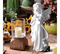 JOUFNING Art Statue - Desktop Decoration Figurine, Resin Waterproof Praying Angels Wings Sculpture, Garden Memorial Angel Ornaments, Desk Decor Abstract Sculptures