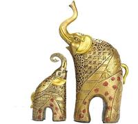 JOUFNING Art Statue - Golden Creative Elephant Sculptures, Mini Home Decoration Accessories, Desktop Figurine Ornaments, for Home Office Living Room Decoration Collectibles Gift