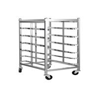 JOUFNING Commercial Bun Pan Bakery Rack, Stackable Heavy Duty Sheet Bread Rack, 6-Tier Steel Bread Dough Racks with Wheels, Full Half-Size Baking Pans, for Baking Loaves, Pastries(6-Tier)