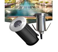 JOUFNING Ground LED Landscape Lamp, Underwater Pond Lights, AC 12V Low Voltage Mini LED Fountain Light, IP68 Waterproof 30° Beam Angle Recessed Spotlight(White Light,1w-52mm)