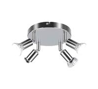 JOUFNING Kitchen Lights Ceiling, 3/4-Head Iron with Long Pole Surface-Mounted Spot Lights, LED Rotatable Industrial Corridor Light Accessories, Bar Indoor Dimmable(Warm White,4-head spotlight)