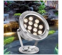 JOUFNING Submersible LED Fountain Light - Underwater Pond Lamp, IP68 Waterproof Pool Lights, 12V Low Voltage Adjustable Outdoor Landscape Illumination, for Aquarium Party(White,24W)