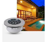 JOUFNING Submersible LED Pool Lights - RGB Color Change Landscape Lamp, IP67 Waterproof Recessed Underwater Light, for Aquarium Fish Tank Garden Fountain Pond Pool Decor(Warm White,12W)