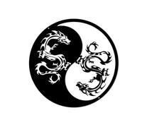 JOUFNING Wall Hanging Decor - Yin Yang Decor Abstract Wall Art Landscape, Chinese Dragon Of Metal Decoration Sculpture, for Home Office Garden Outdoor Farmhouse