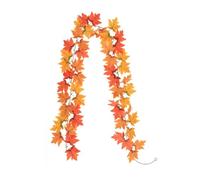 joukares 5.7/6.5Ft Artificial Autumn Fall Maple Leaf Garland，Hanging Vine Garland，Fall autumn decorations for Thanksgiving Dinner Party Fireplace Christmas Home A