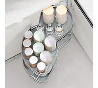 joukares Cupboard Organisers, 270° Rotating Blind Corner Pull out Kitchen Storage with 66lbs Load Capacity, Adjustable Tray Height, Slide out Drawers for Kitchen Cupboards, Easy to Install 1 Set