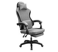 joukares Gaming Chair, Video Game Chair with Headrest and Backrest, Ergonomic Computer Chair with Footrest, Computer Office Chair with 360 Rotation Wheels for Adult Grey