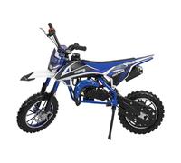 joukares Kids Dirt Bike, 49cc 2-Stroke Gas Power Pocket Motocross, Mini Motorbike with Improved Front Rear Disc Brakes, Max Load 220lbs for Uphill & up to 15 Mph Blue White