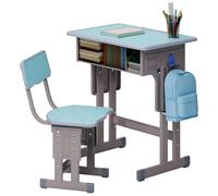 joukares Kids Student Desk and Chair Set, Height Adjustable Boys and Girls Desks for Bedroom, Ergonomic Children's Table and Chair, School Study Tables with Chair for Kids 3-15 Blue