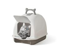 joukares Large Cat Litter Box with Lid, Enclosed High Sided Toilet with Litter Scoop,Carry Handle, Included Hygienic Easy-to-clean Pet Supplies White