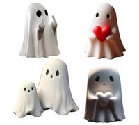 joukares Middle Finger Ghost, Cute Ghost Statue, Rude Ghost Halloween Figurine, Halloween Decorations Resin Ghost Figurines Sculpture, New Unfriendly Ghost 3D Printed Middle Finger for Halloween Deco