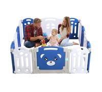 joukares Playpen for Baby and Toddlers, Foldable Playpen with Custom Shape, Sturdy Plastic Safety Baby Gate, Activity Centre, Spacious Kids Play Pen for Indoor and Outdoor Use, 22 Sq Ft, 25.2" High