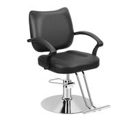 joukares Professional Barber Chair, Classic Hydraulic Reclining Hairdressing Chair with 360° Swivel and Adjustable Headrest, Heavy Duty Salon Equipment for Men's Grooming, Max Load 330 lbs Black
