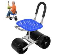 joukares Rolling Garden Cart, Garden Trolley Cart on Wheels, Height Adjustable & 360 Degree Rotating Gardening Seat, Foldable Gardener Planting Workseat Scooter, 150kg Weight Capacity Blue