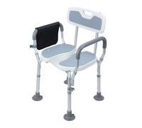 joukares Shower Chair for Elderly, Heavy Duty U-Shape Bath Seat with Arm, Non-Slip Adjustable Height Shower Stool for Disabled, Handicap & Seniors, Shower Stools to Sit on in Shower Supports 330lbs B