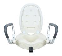 joukares Toilet Seat Riser for Elderly, Raised Toilet Seat with Cover & Safety Handles, Comfortable Toilet Riser for Seniors,Disabled Accessible Toilet, Elder Care Toilet Seat Solution 1 Set