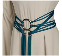 Joukavor Viking Troll Cross Belt Medieval Rope Belt Norse Witch Belt for Women, Blue, One Size