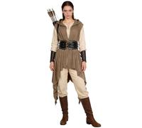 Joukavor Women's Renaissance Hooded Surcoat Medieval Sleeveless Tunic Cloak | Ren Faire Long Vest, Halloween, Elf Ranger Druid Witch Assassin Knight Archer Pirate Fantasy Cosplay, LARP