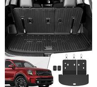 JOULARISE Cargo Mat with Backrest Mats for 2020-2025 Kia Telluride 7/8 Passenger Car Mats Accessories, All Weather TPE Interior Protectors Cargo Liner Trunk Mat(Cargo Mat with Backrest Mats)