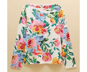 Joules Artist Floral Printed Harbour Boat Neck Breton Top