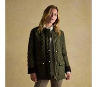 Joules BEATRIX Womens Showerproof Quilted Coat Khaki Green - UK 12