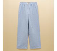Joules Blue Stripe Hallie Relaxed Wide Fit Cotton Trousers