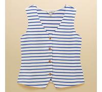 Joules Blue Stripe Premium Jersey Cotton V-Neck Waistcoat