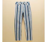 Joules Blue Stripe Straight Fit Mid Rise Trousers
