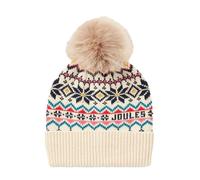 Joules Bluebird Ivory Fair Isle Knitted Hat ONE Size Ivory