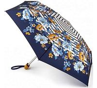Joules Botanical Bouquet Stripe Ladies Yellow Blue Tiny Folding Handbag Umbrella & Matching Cover