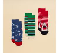Joules Boys Eat Feet 3 Pack Socks - Red - Size: Medium
