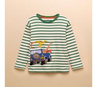 Joules Boys Jack Top - Green Stripe - Size: Age 2