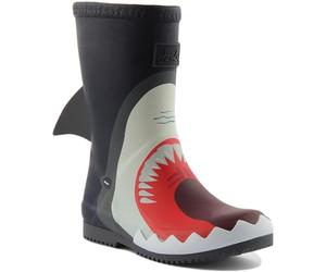 Joules Boy's Jnr Roll Up Rain Boot, Navy Shark, 10 UK Child