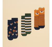 Joules Boys Neat Feet 3 Pack Socks - Orange - Size: Small