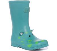 Joules Boy's Roll Up Welly Rain Boot,Green Frog,10 UK