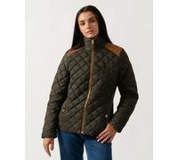 Joules Braemar Luxe Womens Quilted Jacket - Khaki Green - Khaki Green - UK10 EU38 US6